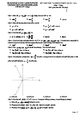Đề thi thử nghiệm THPT quốc gia môn Toán học